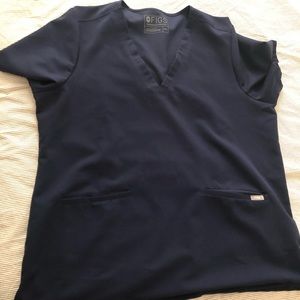 Figs Casma Navy Scrub Top